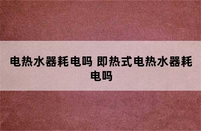 电热水器耗电吗 即热式电热水器耗电吗